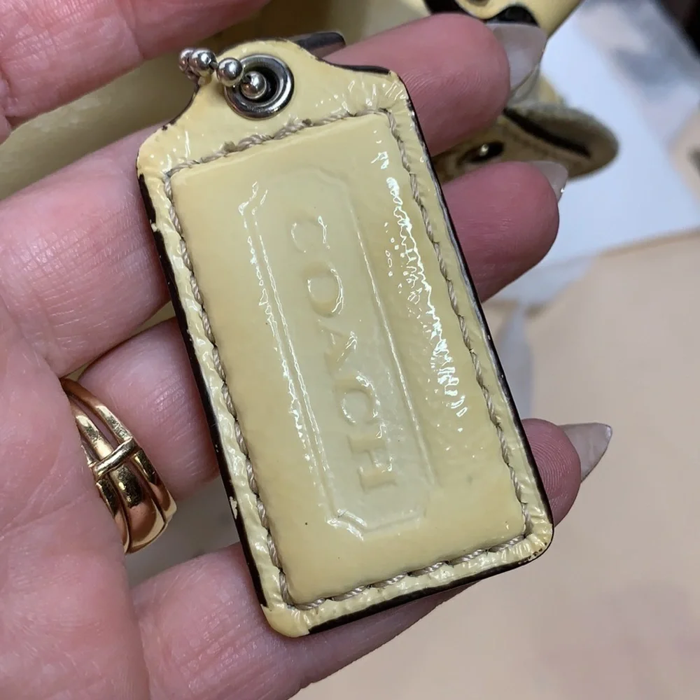 Coach creamy yellow  Patent Leather Hobo #  F17421